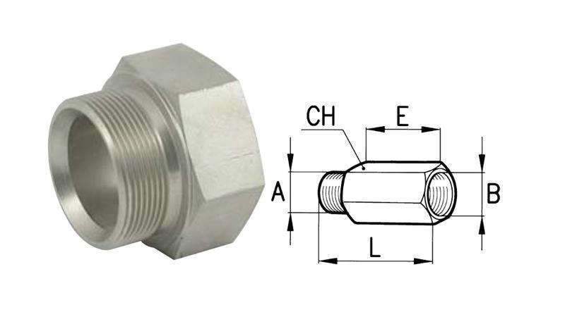 HYDRAULIKADAPTER MÄNNLICH-WEIBLICH 3/4 - VERLÄNGERT