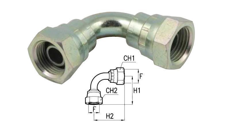 HYDRAULISK BEND 90° HUN-HUN 1/4