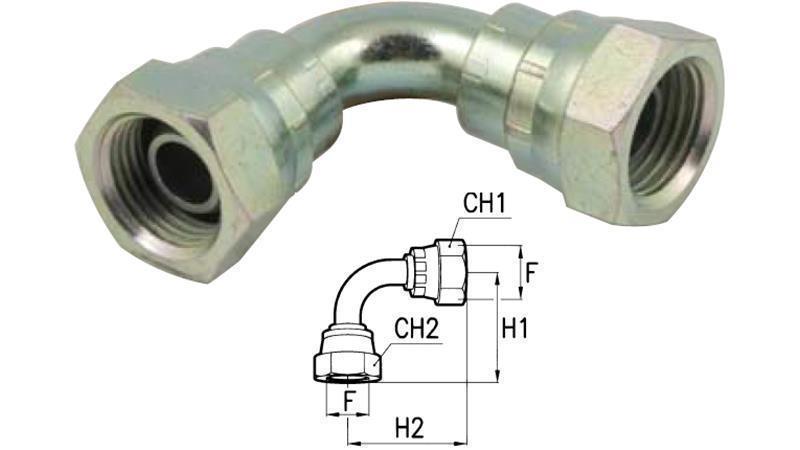 HYDRAULIK ECKE 90° FEMININ-FEMININ 1/4