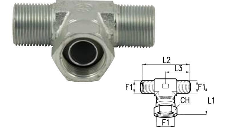 T-STÜCK MIT DREHENDER MUTTER 3/8