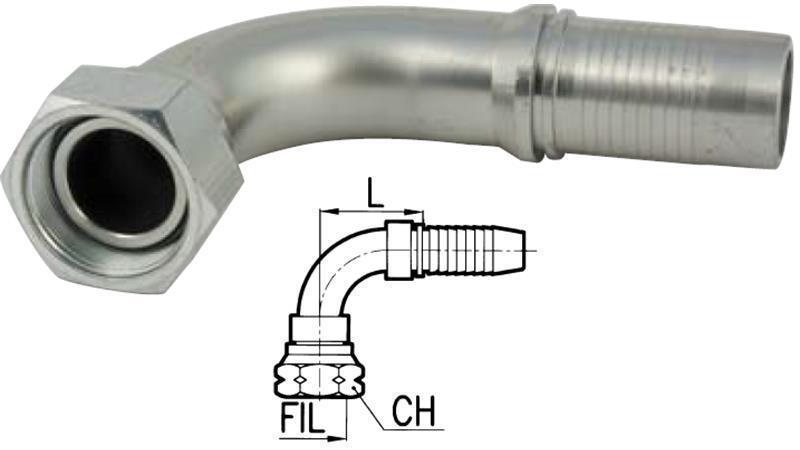 HIDRAULIKUS IDOM BSP NŐI TÉRD 90° DN19-M26x1,5