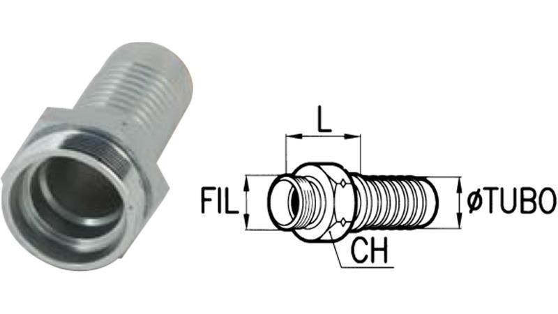 CONEXÃO HIDRÁULICA CEL 15 L MACHO DN12-M22x1.5