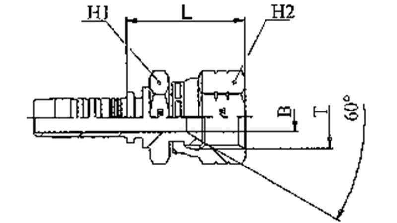 HYDRAULIC FITTING JIS Japanese 60° KOMATSU FEMALE DN8-M16x1,5