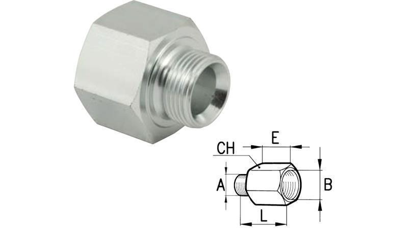 ADATTATORE IDRAULICO MASCHIO-FEMMINA 3/8-1/2