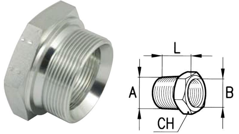 ADAPTADOR HIDRÁULICO MACHO-FÊMEA 1 1/2-1 1/4