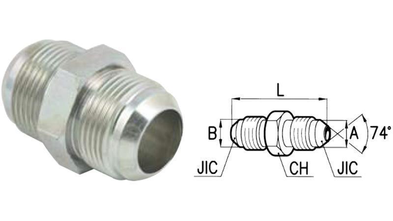 HYDRAULIC STUD FITTING MALE JIC74° 3/4”-16 3/4”-16