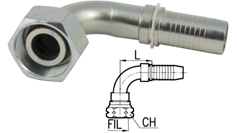 HYDRAULIC FITTING DKOS 20 S FEMALE ELBOW 90°