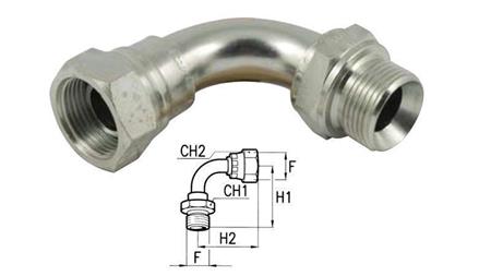 HIDRAULIKUS KÖNYÖK 90° BSP HÍM-NŐI M18x1.5