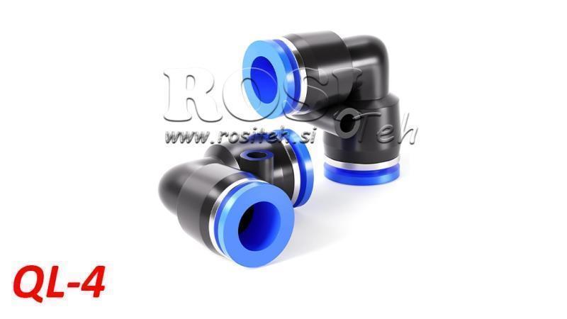 CONECTOR ANGULAR DE ENCHUFE NEUMÁTICO TPA SIN ROSCA QL-4