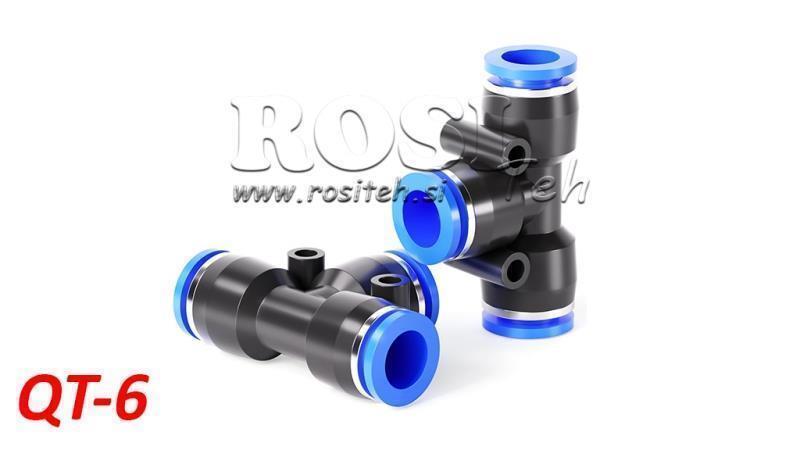 PLUG PNEUMÁTICO T CONEXÃO TPA SEM ROSCA QT-6
