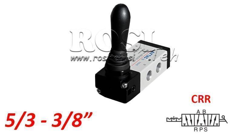 ПНЕВМАТИЧЕН РЪЧЕН ВЕНТИЛ 5/3 3/8 PRT-1053-CRR РЪЧЕН ВРЪЩАНЕ