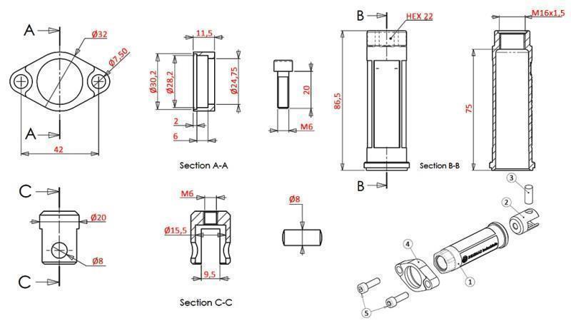 BRACKET AL. PER CAVO PER VALVOLA P40