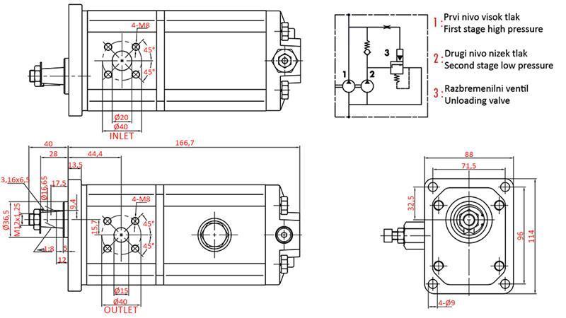 POMPĂ HIDRAULICĂ GR.2 HI-LO 22C3,5/6,5X815R