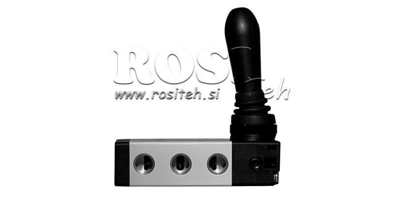 VALVOLA MANUALE PNEUMATICA 5/3 1/4 PRT-0853-CRR RITORNO MANUALE