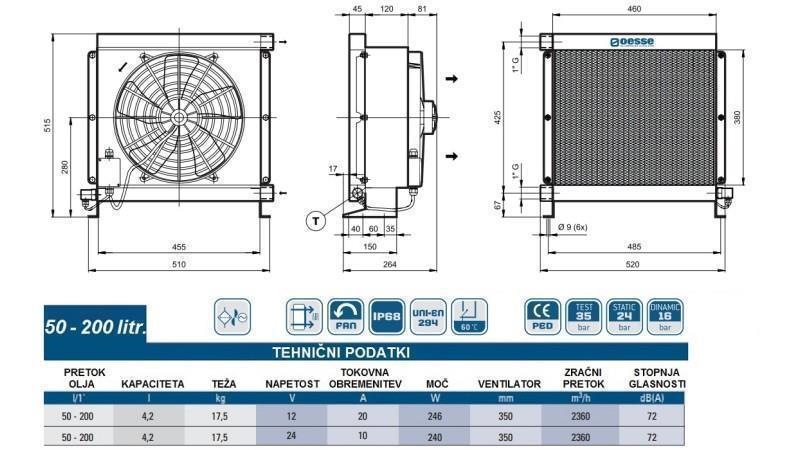 RĂCITOR DE ULEI DC 24V HY05704 50-200 LIT