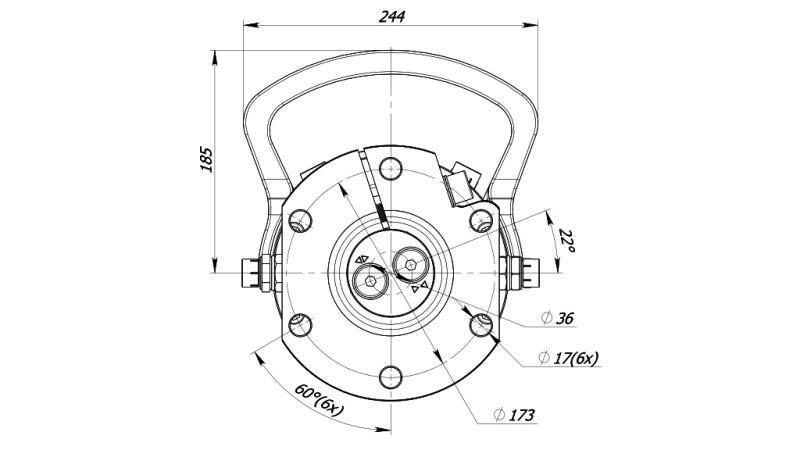 HYDRAULINEN KIERTO 6000/3000 KG FLANSSILLA