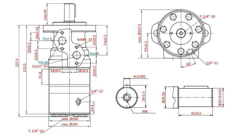 HIDROMOTOR B/MR 125 - CON FRENOS