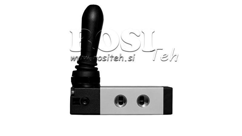 VALVOLA MANUALE PNEUMATICA 5/3 1/4 PRT-0853-CRR RITORNO MANUALE