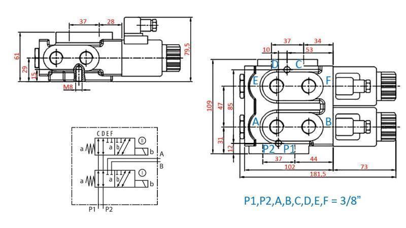8-WEG KLEP 3/8 24V - 50lit