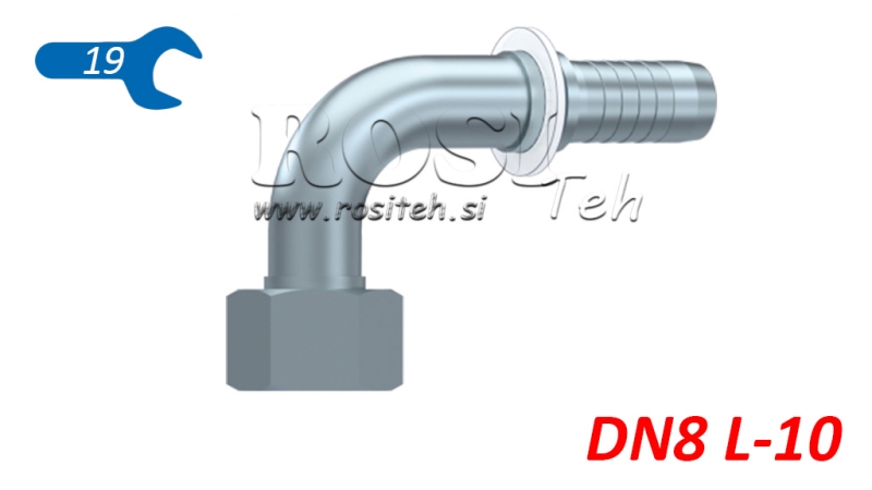 CONEXIUNE HIDRAULICĂ DKOL 10 L COLȚ FEMELĂ 90 DN8-M16X1,5