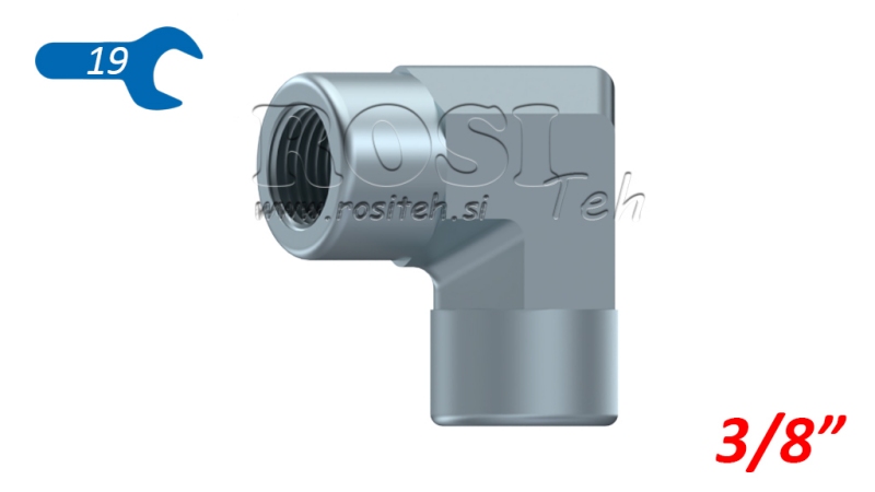 HIDRAULIKUS 90° RÖVID KÖNYÖK BELSŐ-BELSŐ 3/8