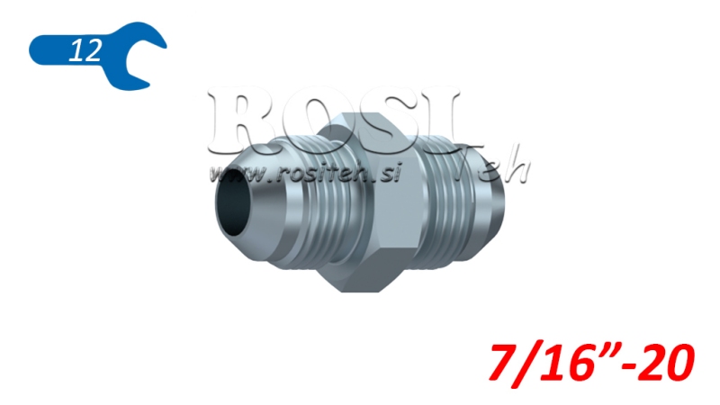 HÜDRAULILINE KAHEKORDNE KLAPP JIC74° 7/16”-20 7/16”-20
