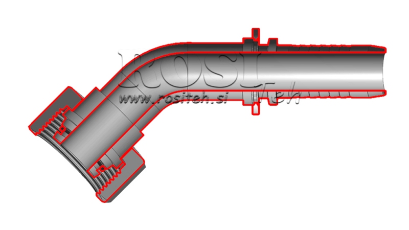 CONEXÃO HIDRÁULICA DKOS 12 COM CURVA FEMEA 45 DN10-M20X1,5