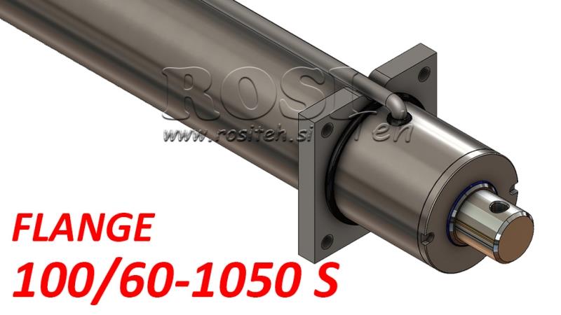 cilindro idraulico con piastra di montaggio e tubi 100/60-1050