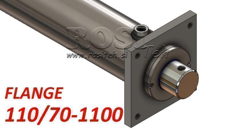 cilindro idraulico con piastra di montaggio 110/70-1100