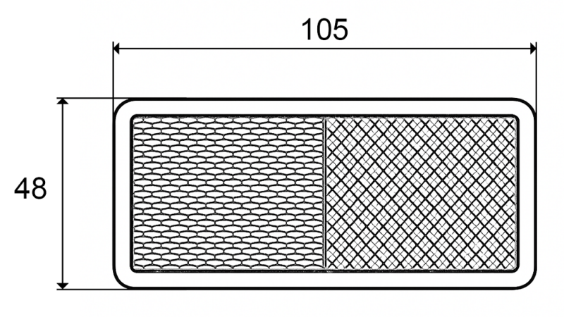 TIESNĪBA REFLEKTORS BALTS 105X48 (10GB)