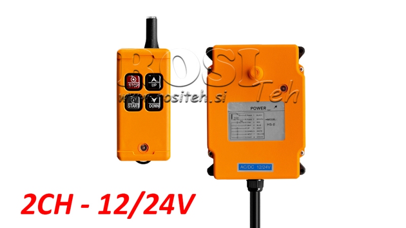 RADIO REMOTE CONTROLLER 2CH - 12/24V