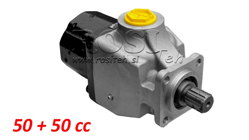 HYDRAULISK PISTONPUMPE TANDEM 50+50CC