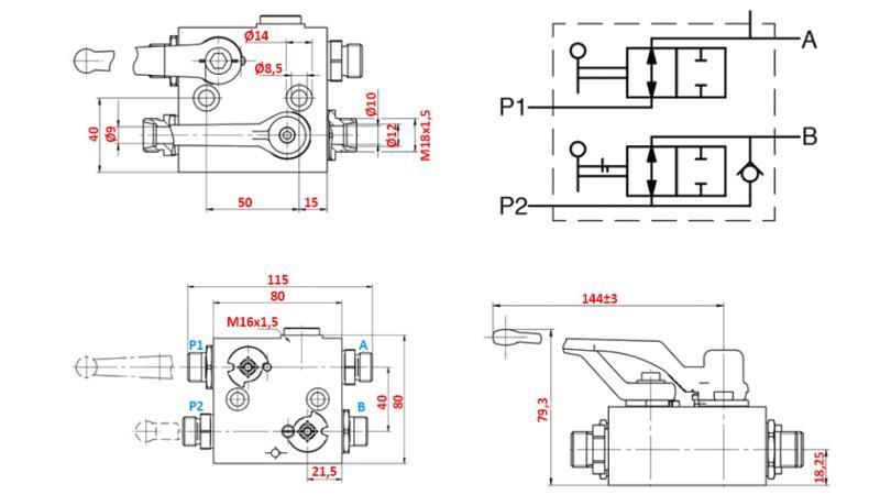 HYDRAULICKÝ VENTIL PRE PREDNÉ HYDRAULIKY - NAKLADAČ C000FTV