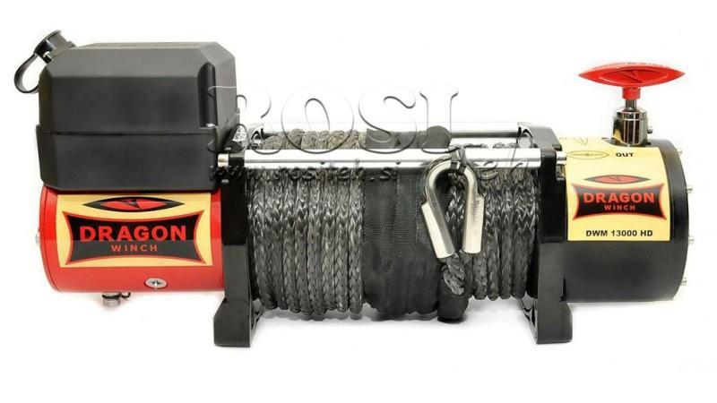 12 V ELEKTRISK WINCH DWM 13000 HD - 5897 kg - SYNTHETISK REB