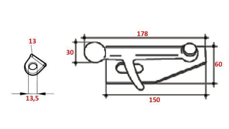 LATCH CLOSURE TYPE PIASTRA LEFT