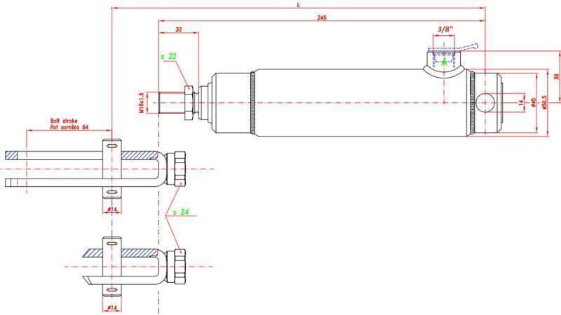 BRAKE CYLINDER WITH INTERNAL SPRING 25/70mm_THREAD