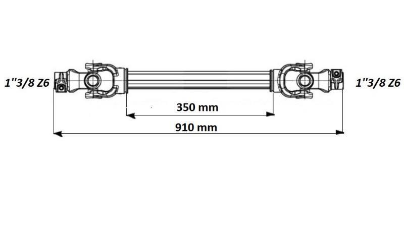 ECO KARDAN 910mm 30-75HP Z PROSTOTEKOČO SKLOPKO - dimenzije