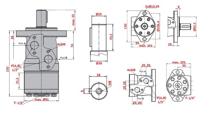 MOTORE IDRAULICO MP 160