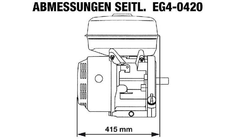 moteur à essence EG4-420cc-9.6kW-13.1HP-3,600 RPM-E-KW25x88.5-démarrage électrique