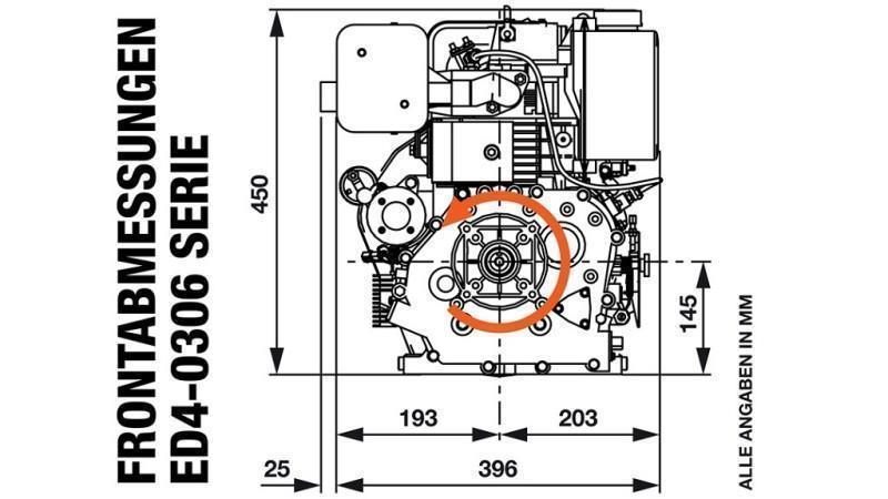 motor diesel 306cc-4.5kW-3,600 RPM-E-TP26x77.5-partida elétrica