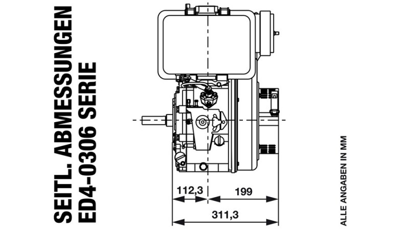 motor diesel 306cc-4.5kW-3,600 RPM-E-TP26x77.5-partida elétrica