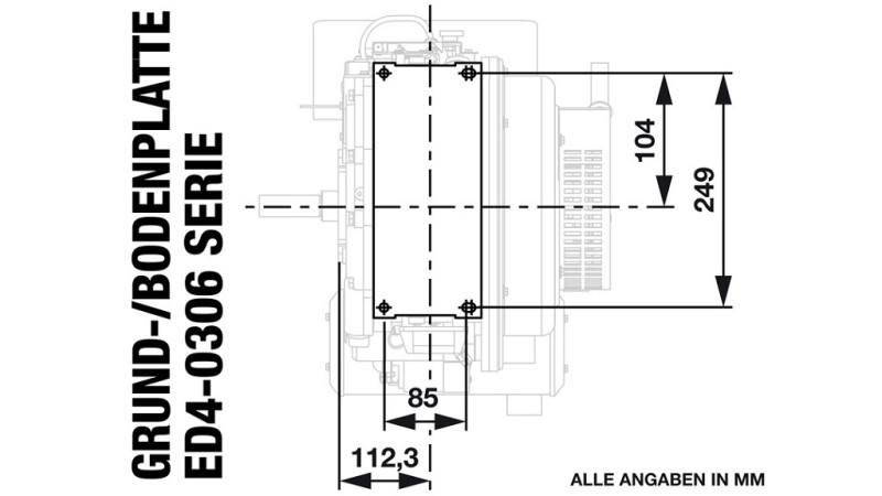 diesel engine 306cc-4.5kW-3,600 RPM-E-TP26x77.5-electric start