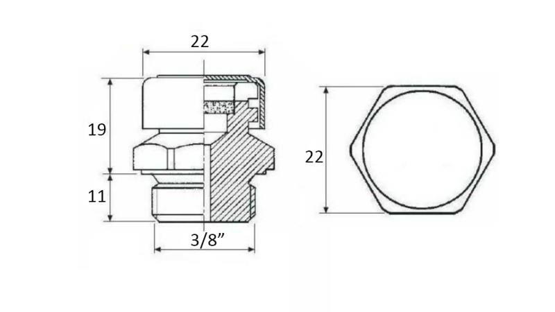 VENTILAÇÃO HIDRÁULICA PARA PTO 3/8