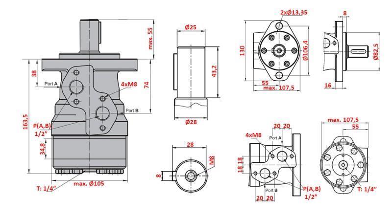 MOTOR HIDRÁULICO MR 200