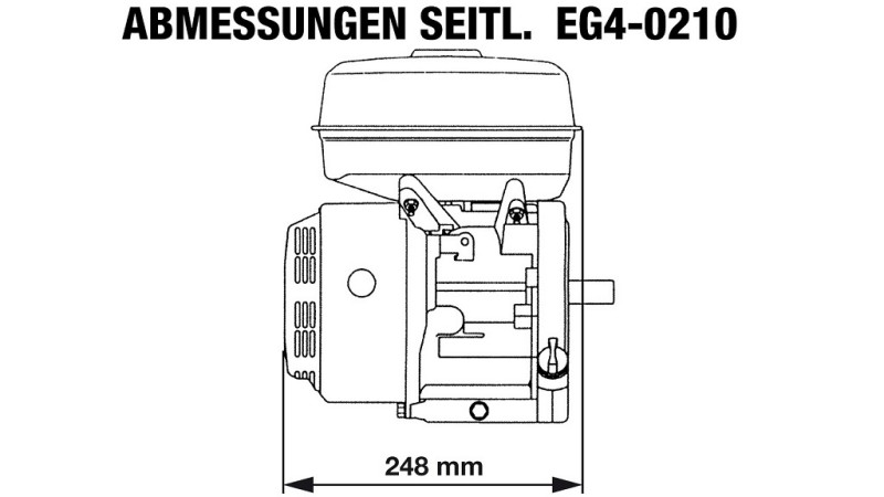 gasoline engine EG4-200cc-5.10kW-3,600 RPM-H-TP25x54.5-manual start