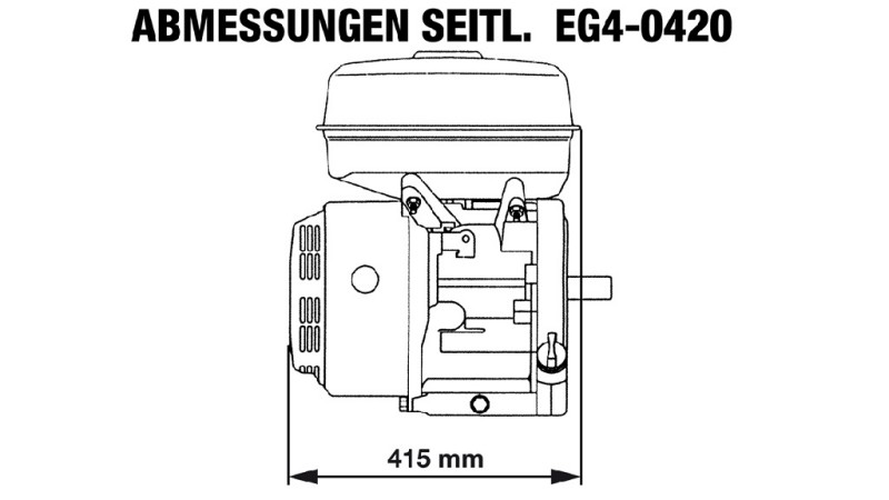 gasoline engine EG4-420cc-9.6kW-13.1HP-3,600 RPM-E-KW25.4x88.5-electric start