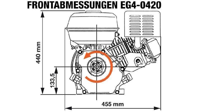 gasoline engine EG4-420cc-9.6kW-13.1HP-3,600 RPM-E-TP26x47-electric start