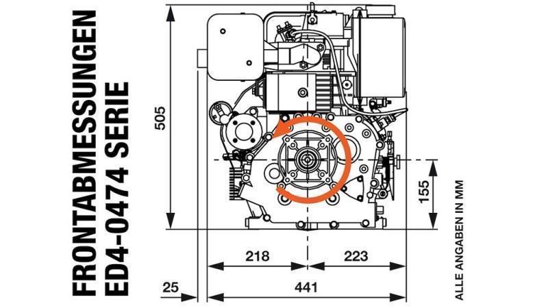 DIESELMOTOR 474cc-8,0kW-3.600 U/min-E-KW25x88-elektro start