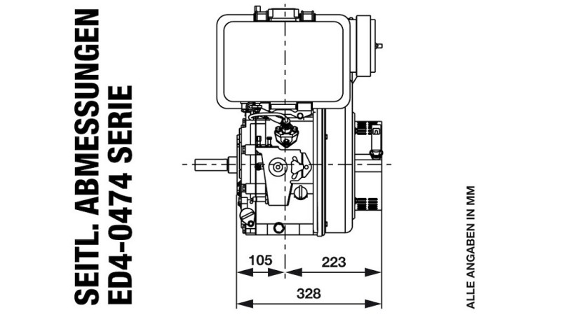 DIESELMOTOR 474cc-8,0kW-3.600 U/min-E-KW25x88-elektro start