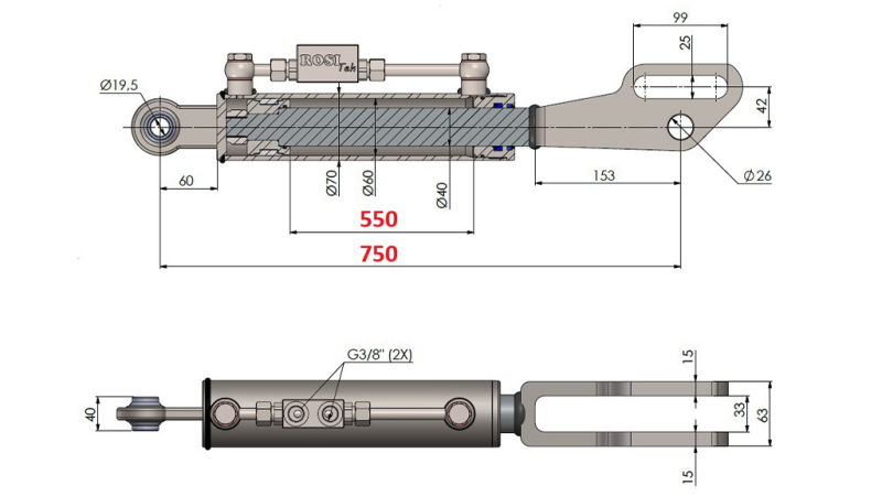 2TON. DVIŽNA POTEZNICA POINT 60/40-200 (550mm-750mm)